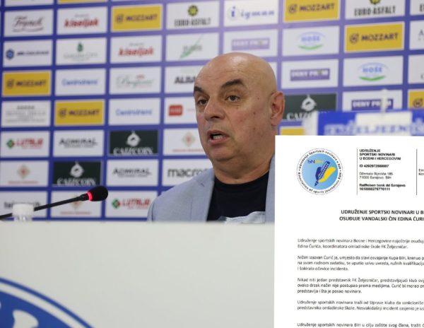 Udruženje sportskih novinara BiH: Od N/FS BiH i FK Željezničar očekujemo da sankcionišu drsko i sramotno ponašanje Ćurića!</a>