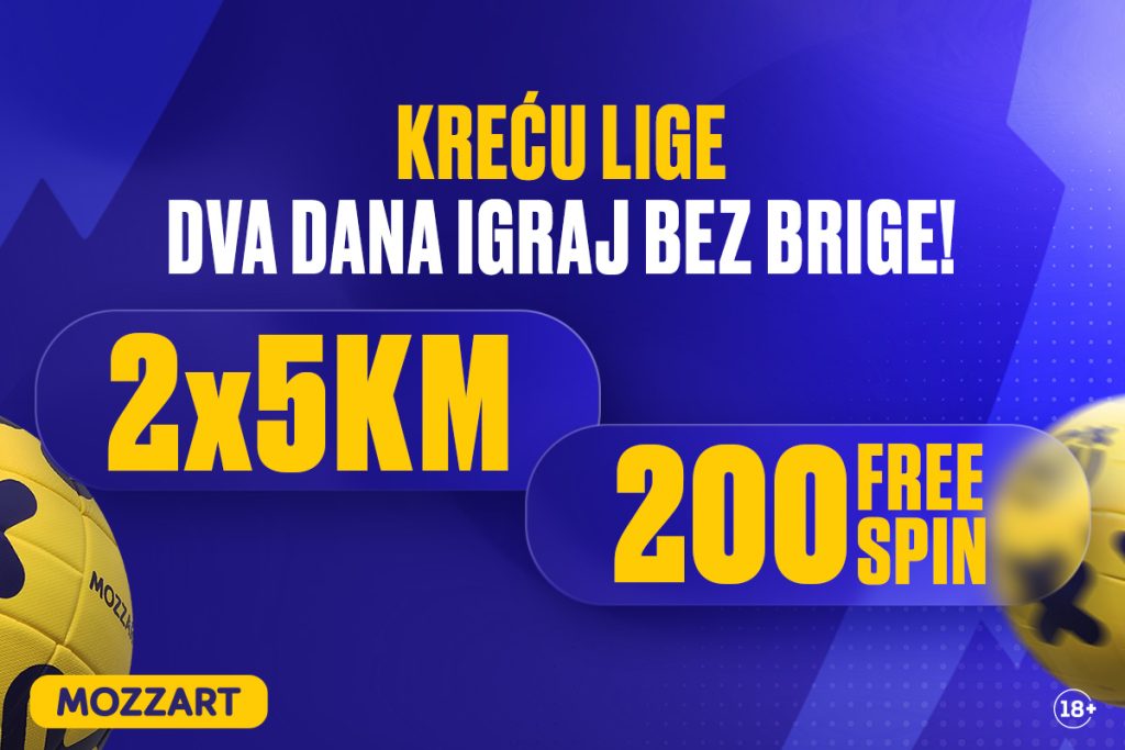 Dva dana besplatnog klađenja i 200 spinova – samo u Mozzartu!