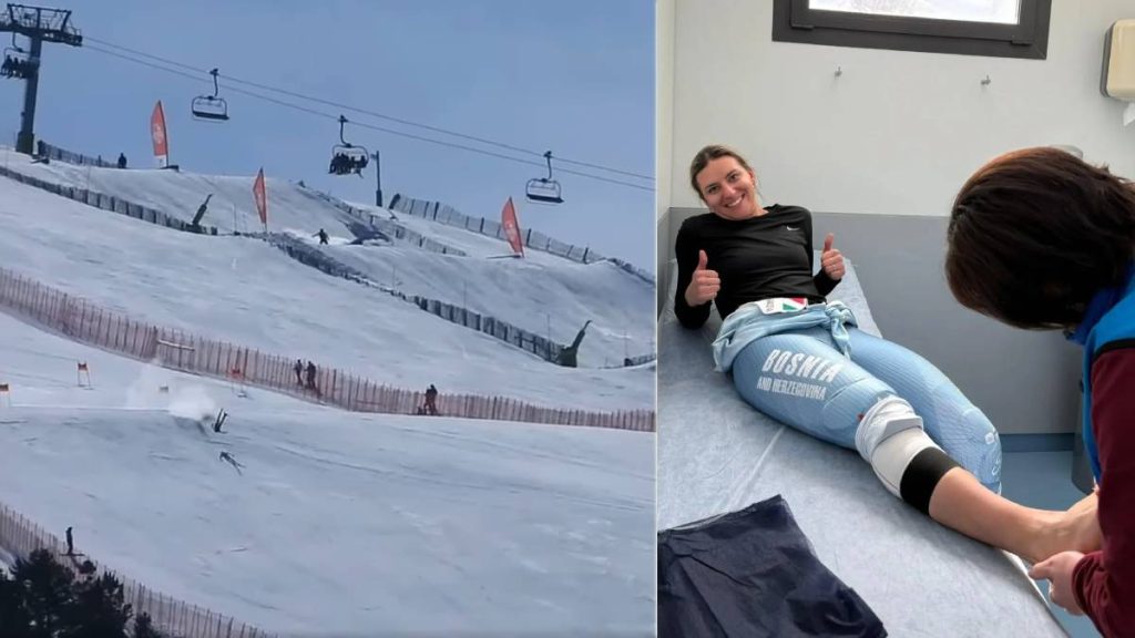 Elvedina Muzaferija se vraća na stazu nakon pada na treningu elvedina muzaferija u bolnici (desno) snimka pada (lijevo)