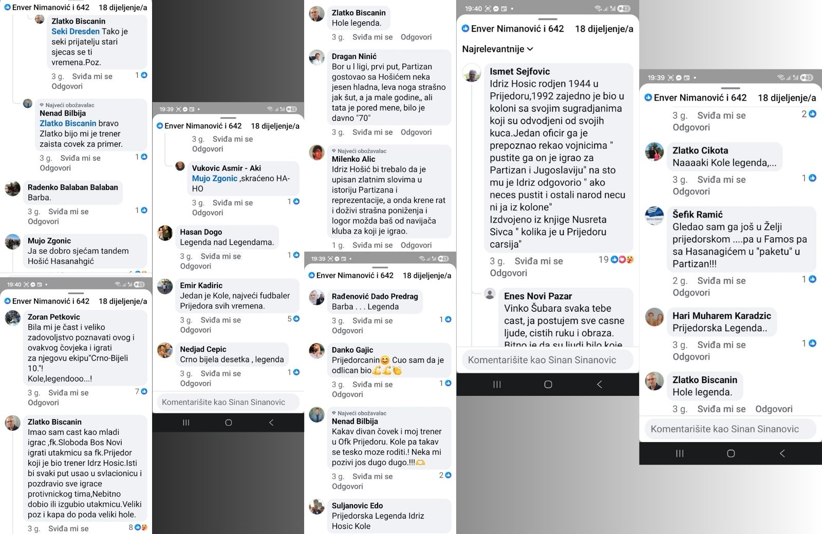 komentari facebook o hošić