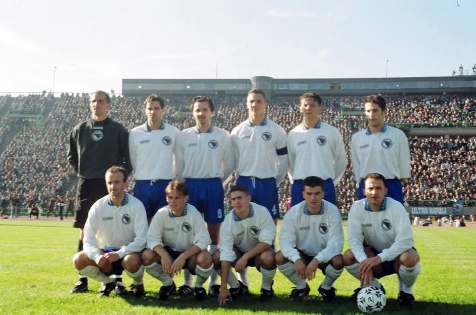 reprezentacija BiH uoči meča protiv italije na Koševu 1996