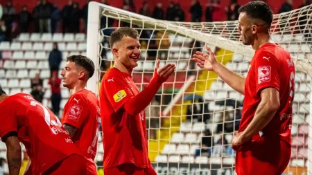 Proslava gola fudbalera Velež